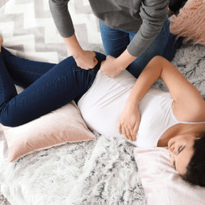 Doula helping pregnant mother