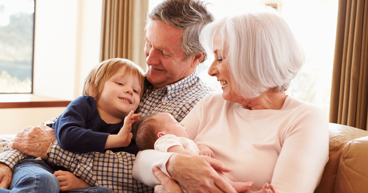 Grandparents meeting their newborn grandchild for the first time